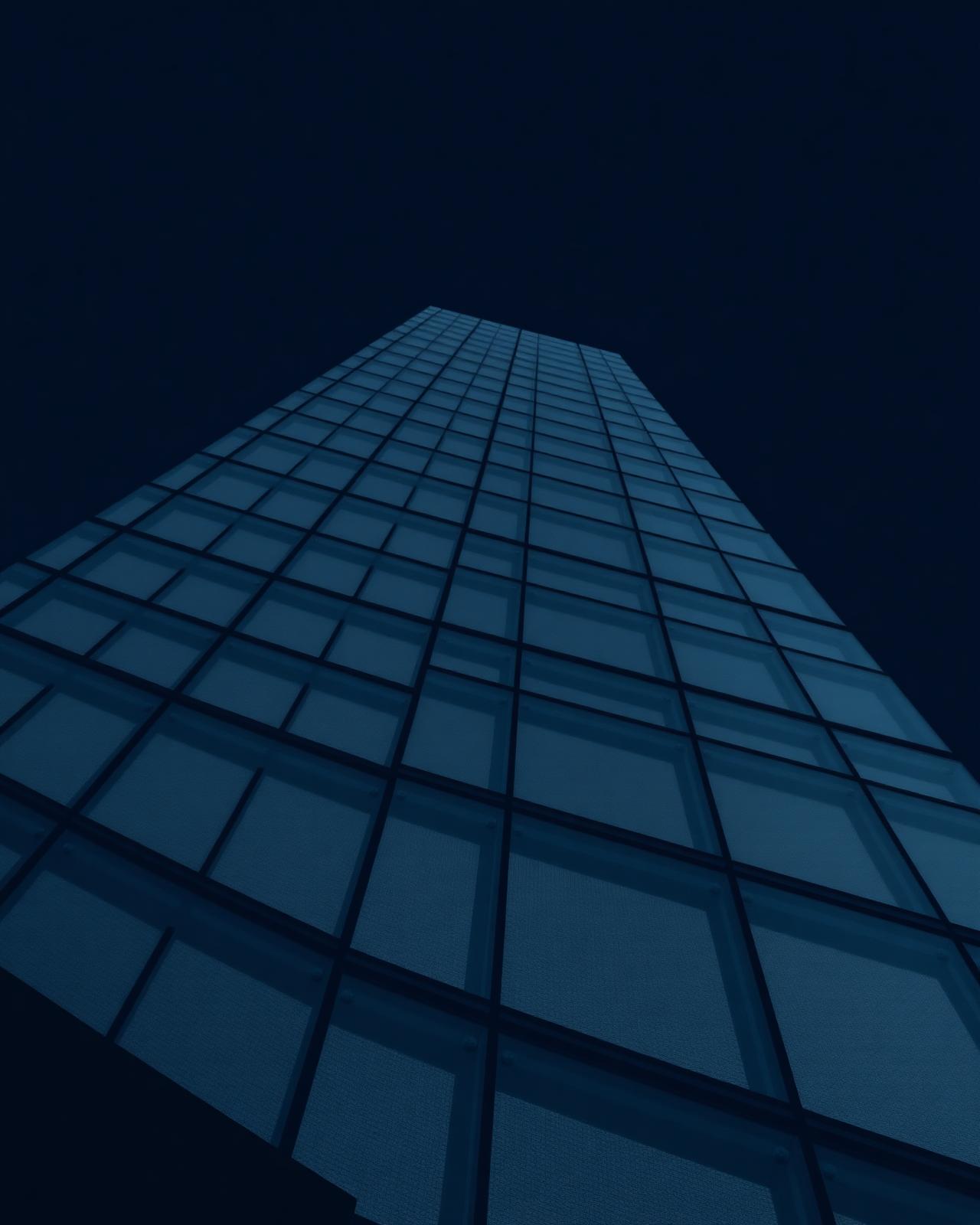 Modern glass tower facade